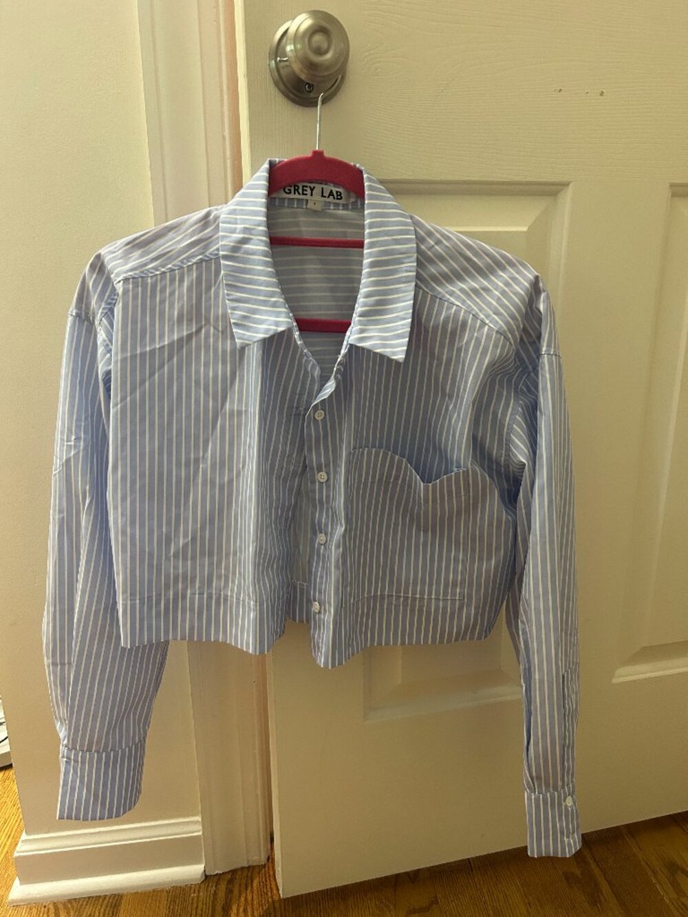 GREY LAB Blue Striped Button Down Top - Size S